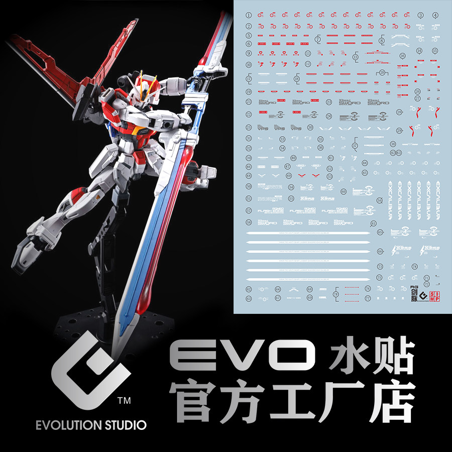 RG1/144 剑装脉冲水贴/SWORD IMPULSE/巨剑脉冲/剑脉/荧光/EVO
