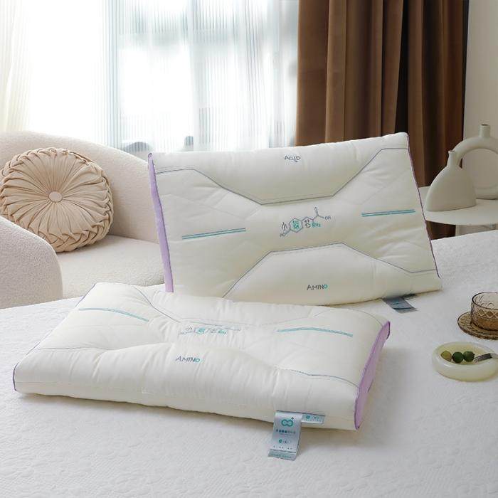 新款全棉护颈刺绣羽丝绒枕芯