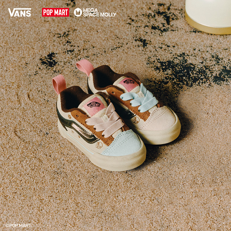 Vans范斯童鞋官方 Vans x SPACE MOLLY联名Knu Skool拼色小童板鞋