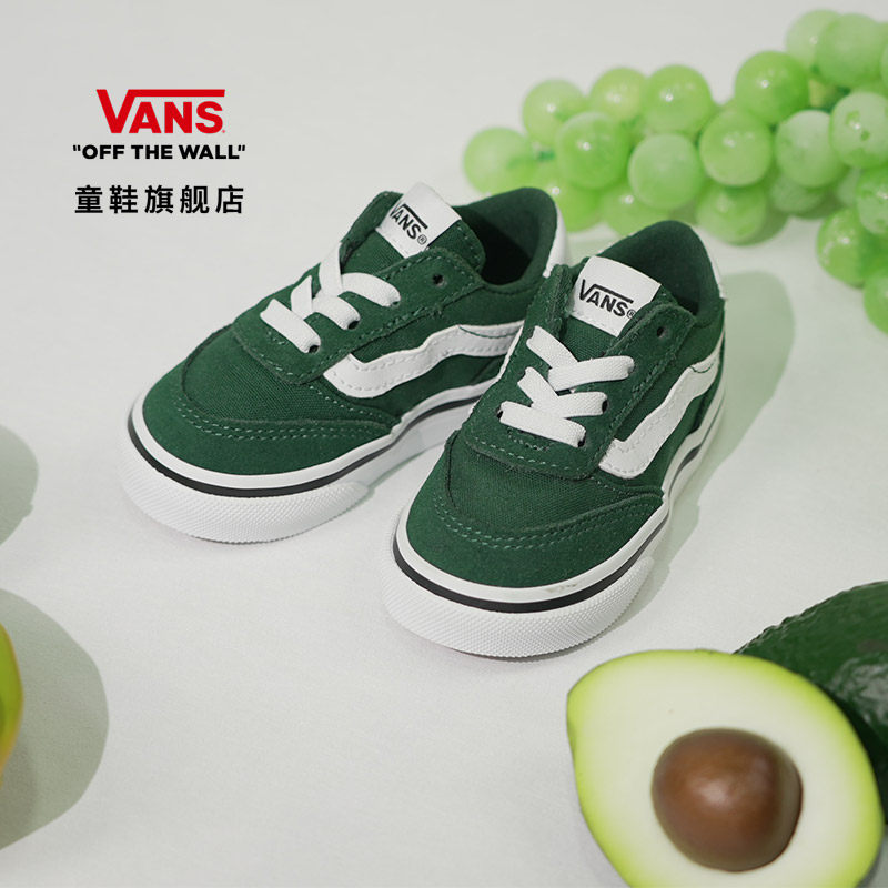 Vans范斯童鞋官方 Brooklyn LS Slip-On复古一脚蹬小童板鞋
