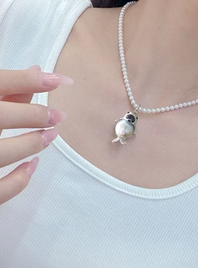 新款圆圆滚滚大肚腩小海豹天然巴洛克珍珠吊坠，萌，可爱，精工