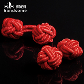 扣编织线绳扣袖 钉简约法式 衬衫 双头丝结布艺袖 袖 口扣蓝色红色黑色