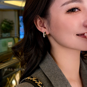 香风黑金 MISS HELEN 耳夹女蚊香盘无耳洞仿珍珠耳环冬生日礼物