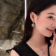 精致小众仿绿松石耳环夏季 MISS HELEN茶白耳钉耳夹女法式 送礼物