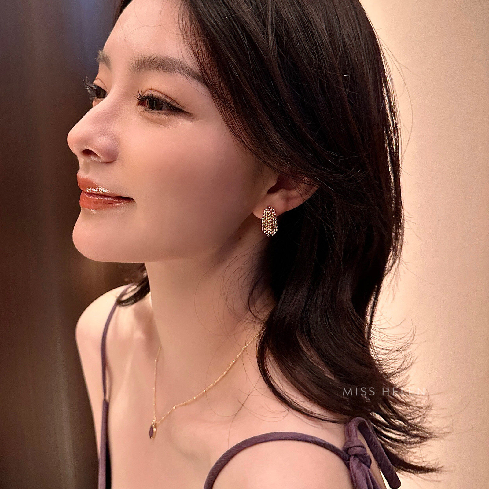 Miss Helen摩登流苏」耳夹女小众金属个性烟花时尚耳钉无耳洞耳饰