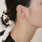 天然淡水珍珠耳环蚊香盘耳夹女无耳洞简约珍珠耳饰无痛不掉气质