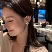 MISS HELEN银羽流光」耳夹女蚊香盘无耳洞耳饰微镶锆石耳钉耳饰冬