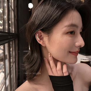 耳环小众耳饰个性 MISS HELEN日系简约夏天然珍珠耳骨夹女耳夹新款