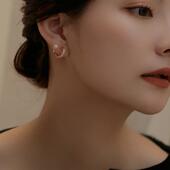 无痛不掉蚊香盘耳夹无耳洞女天然珍珠耳环精致高级感小众耳饰耳钉