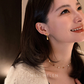 MISS HELEN拉丝水滴无耳洞耳夹女耳钉精致高级感送闺蜜生日礼耳环