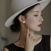 原创设计款 棉花珠耳夹无耳洞女冷淡风蚊香盘耳夹仙气森系超仙耳环