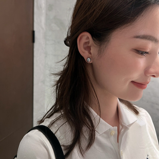 MISS HELEN真多麻馒头珍珠耳夹女蚊香盘耳钉无耳洞耳饰简约耳环