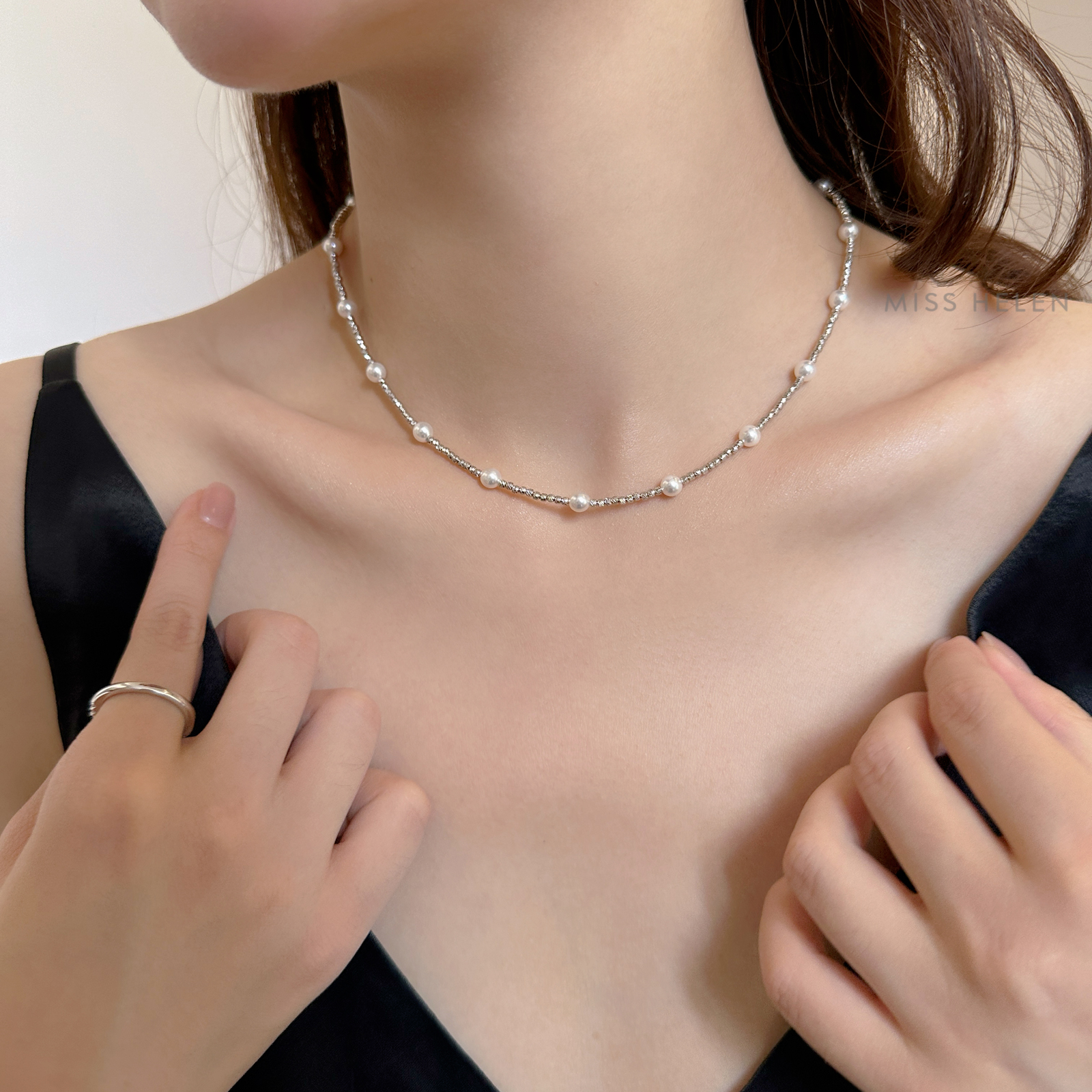 95折新品满天星项链碎银