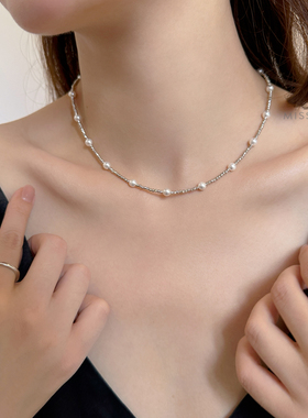 95折新品满天星项链碎银