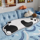 卡通熊猫不规则异形沙发垫新款 通用防滑豆腐块冰丝坐垫盖布巾 四季