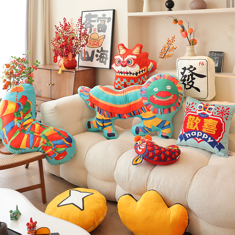 天长地久PP棉国潮风抱枕