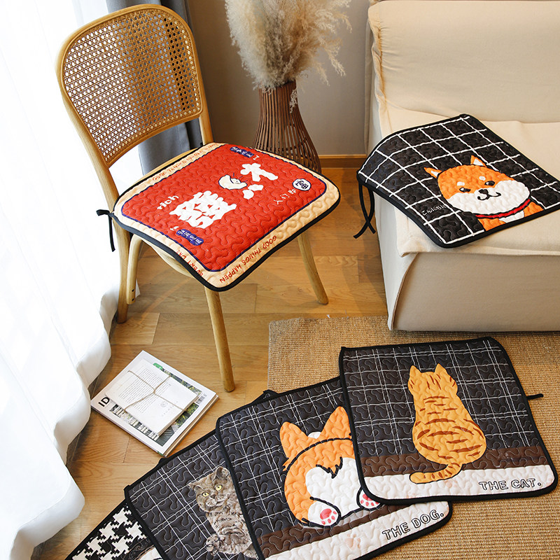 时尚卡通四季通用椅子坐垫客餐厅椅子套夹棉柔软板凳垫办公室椅垫,居家布艺,椅垫,淘宝优惠券,粉丝福利购,淘宝优惠卷
