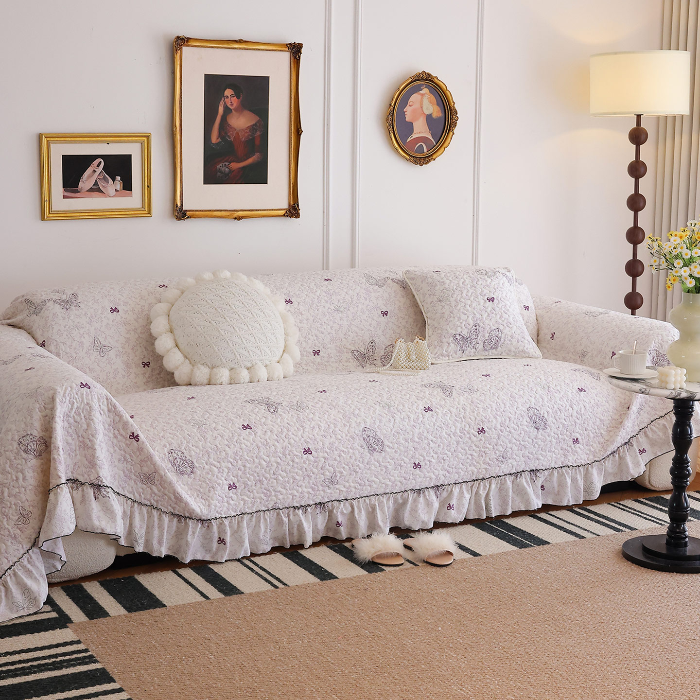 韩式清新小碎花全棉沙发套盖布巾