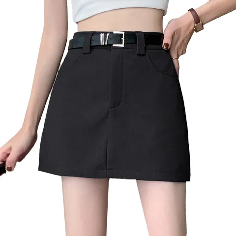 a字新款季辣妹年灰色短裙半身裙小个子西装夏2024女显瘦高腰包臀