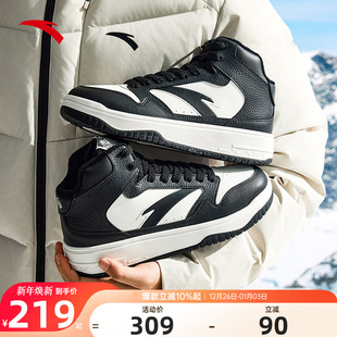 加绒耐寒保暖通勤百搭增高男休闲棉鞋 安踏街顽3高帮保暖棉鞋 冬季