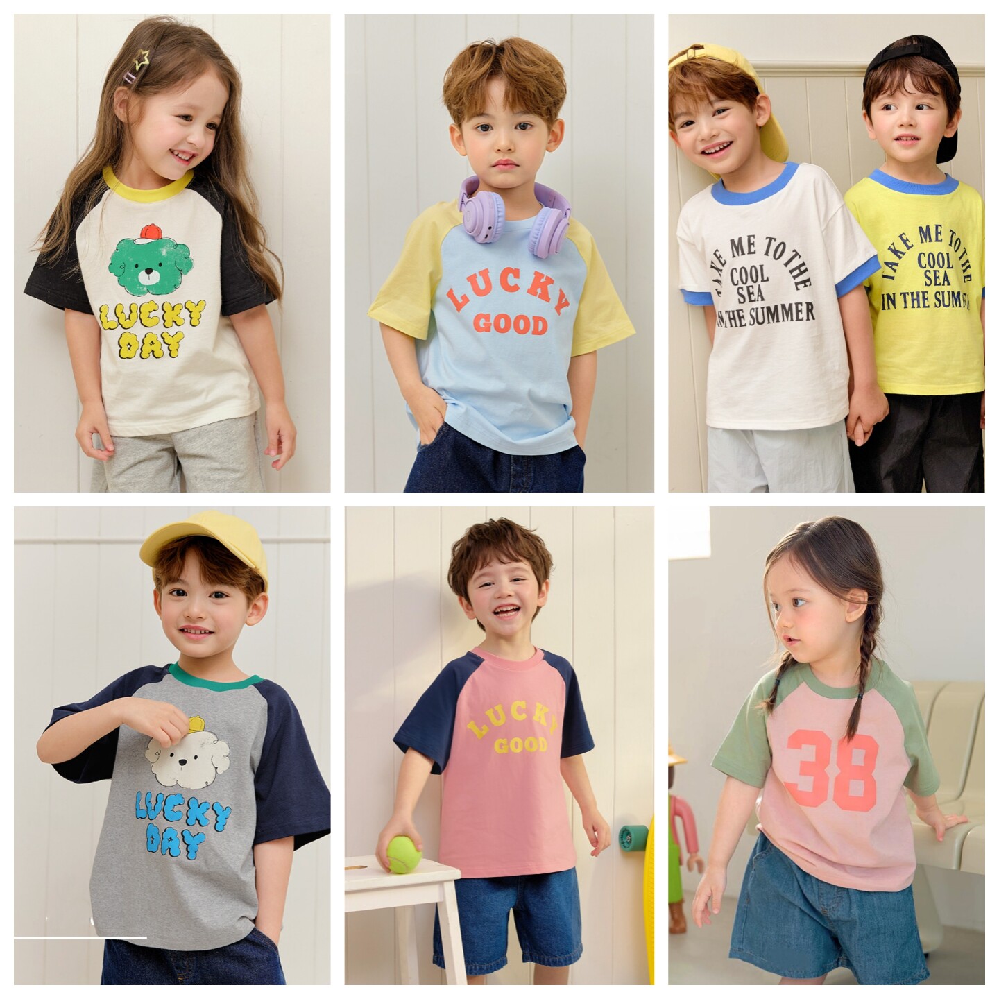 unifriend韩国夏薄儿童短袖t恤纯棉男女童单件宝宝条纹打底衫A类