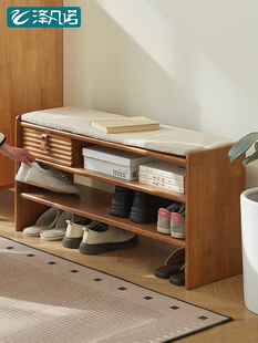 全实木换鞋凳鞋柜北欧简约家用入户门口坐凳储物柜鞋架置物架