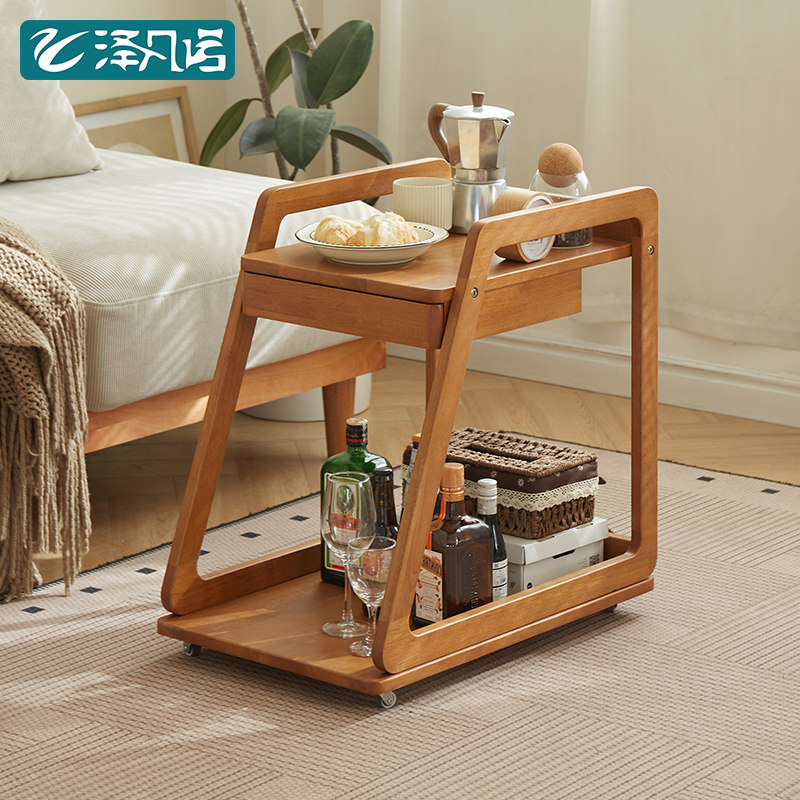 实木移动带轮边几阳台小茶几沙发边几带轮小桌子客厅工作台置物架,住宅家具,移动边几/推车,淘宝优惠券,粉丝福利购,淘宝优惠卷