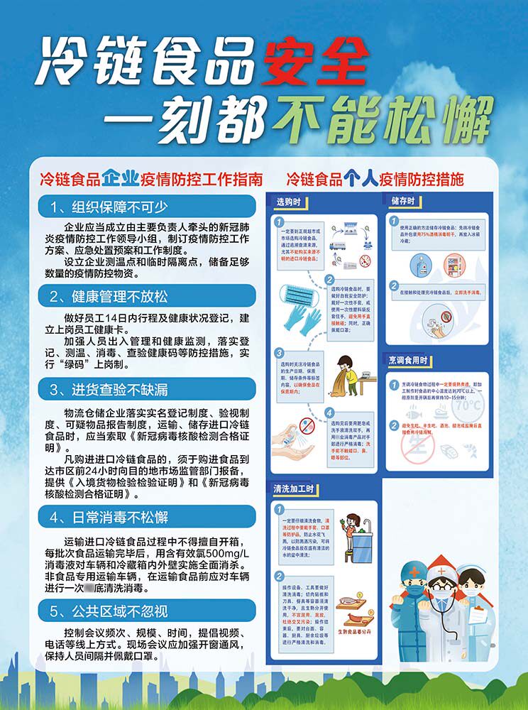 m769冷链食品安全消毒管理疫情防控措施宣传墙贴886挂图海报印制