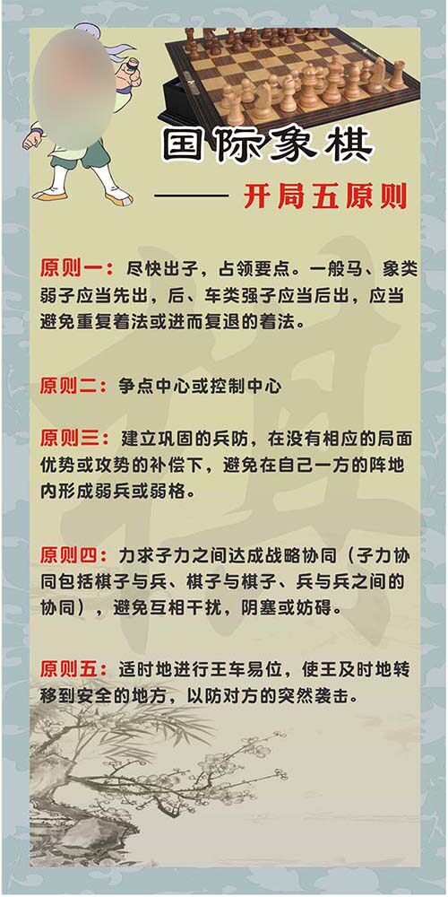 m769国际象棋开局五原则知识宣传装饰话贴图挂图喷绘海报印制2608