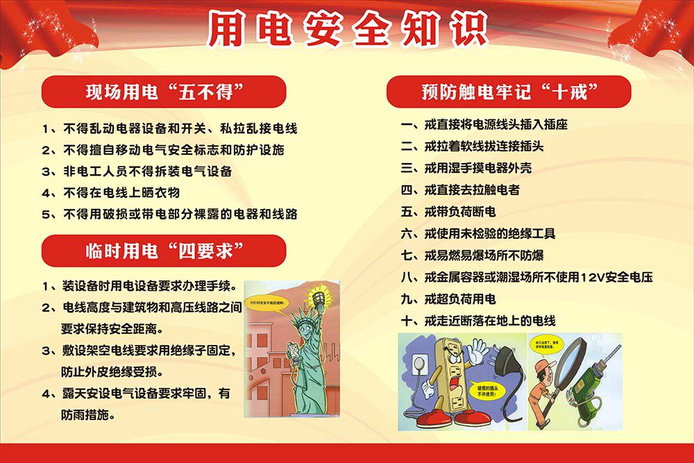 m769现场临时用电四要求安全知识景区工地宣传栏893展板海报印制