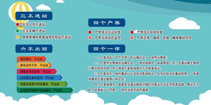 m769客运车站车站三不进六不出四个严禁公告示栏贴画海报印制1986