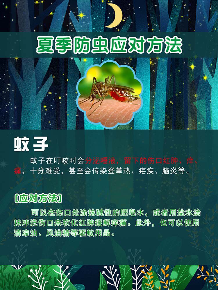 m769蚊子叮咬预防措施夏季防蚊虫应对方法科普宣传图1296海报印制