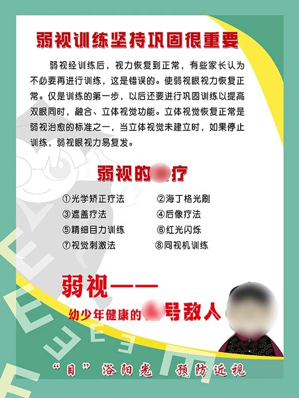 m769眼科弱视训练知识科普宣传挂图墙贴画写真kt展板海报印制2384