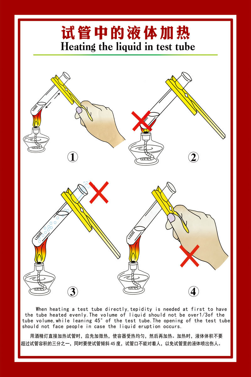 m769学校化学实验室器具试管中的液体加热44海报印制展板写真喷绘