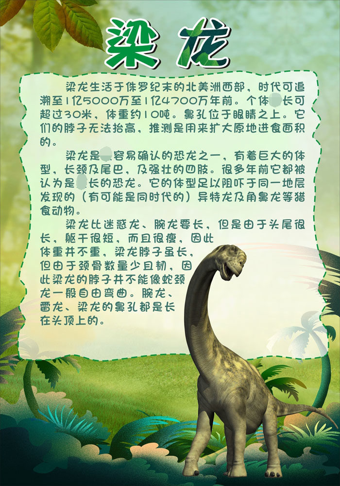 m768学校园恐龙博物展览馆介绍科普知识宣传梁龙734海报印制10-6