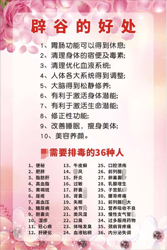 m769美容院健康养生辟谷的好处需要辟谷的人群图1975海报印制展板