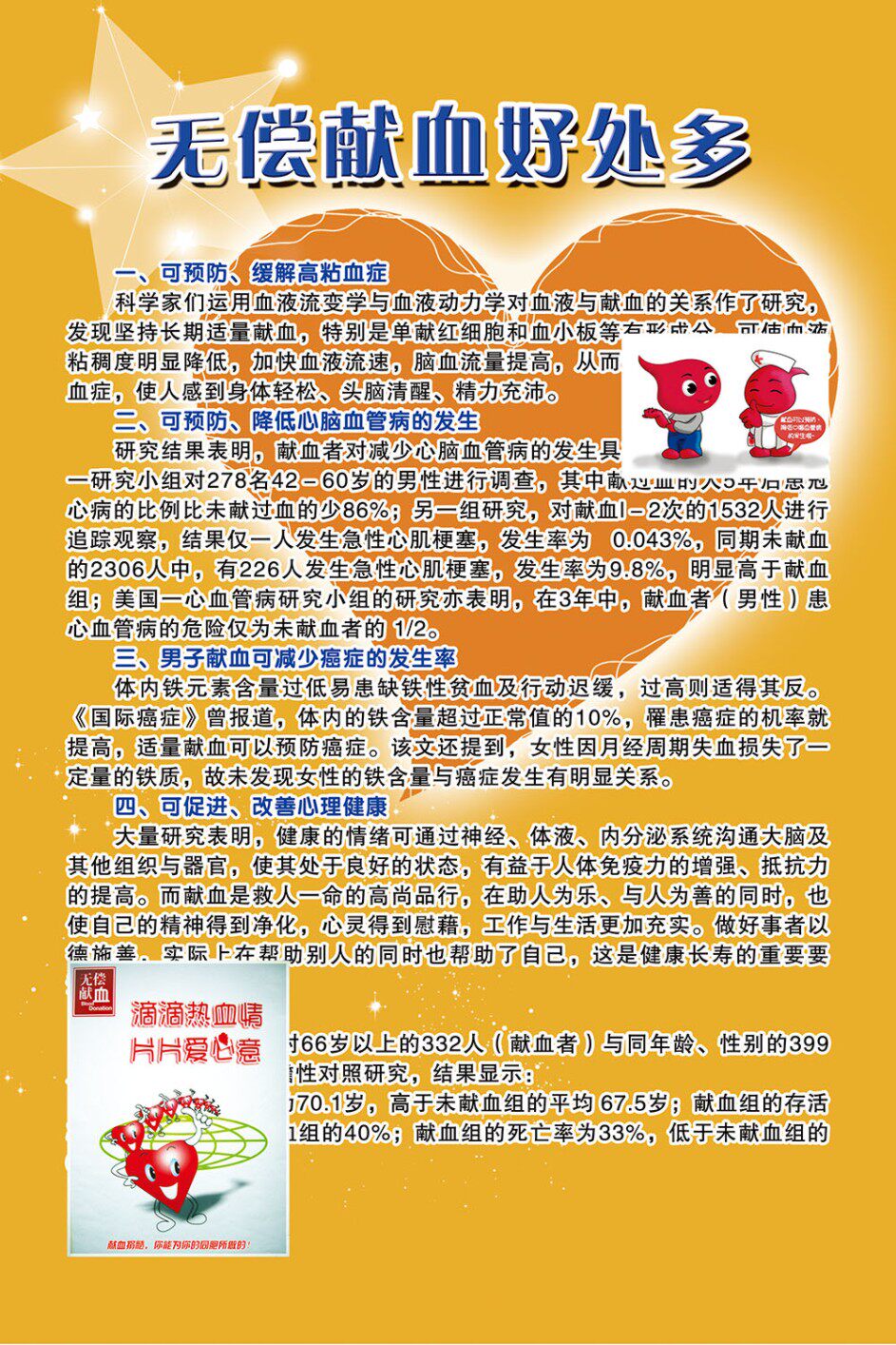 m768无偿献血好处多宣传挂图画241写真贴纸挂图喷绘海报展板印制