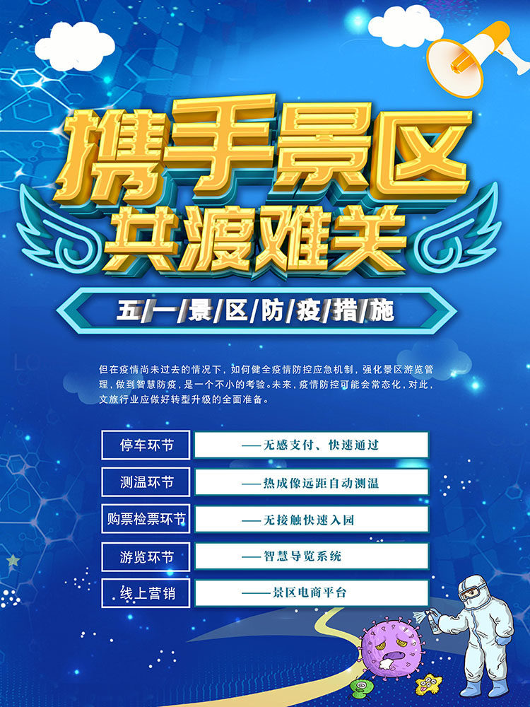 m766五一景区防疫情措施宣传画796防控疫情展架喷绘海报展板印制