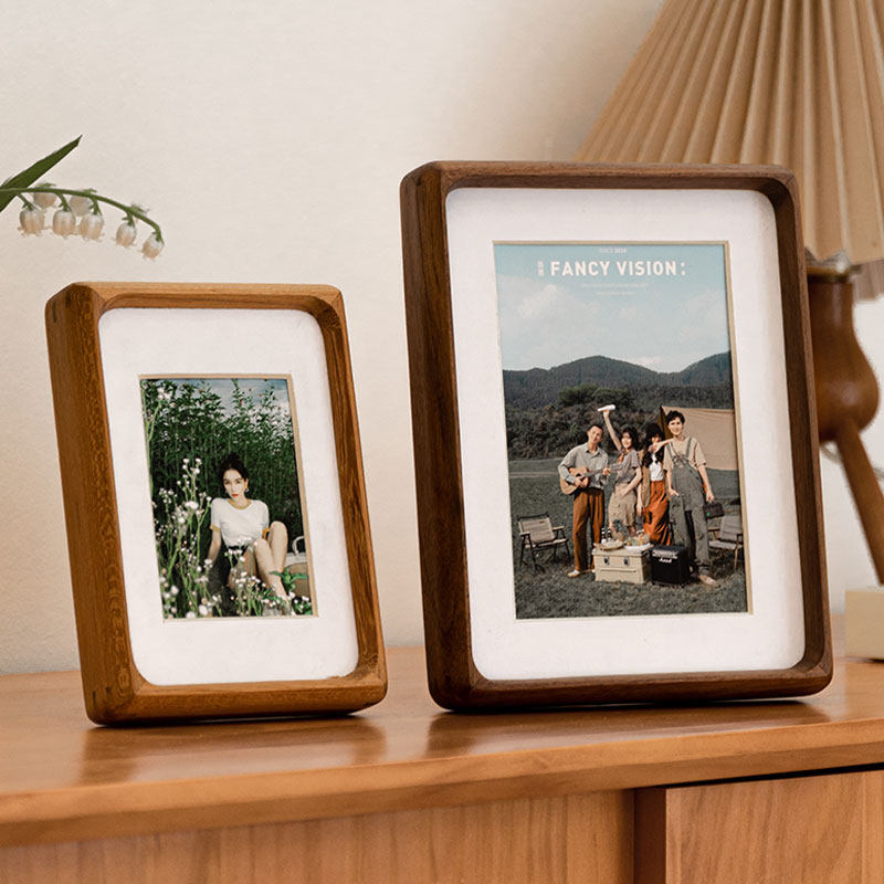 实木相框摆台创意打印照片证件手工复古榫卯画框装裱拼图挂墙定制