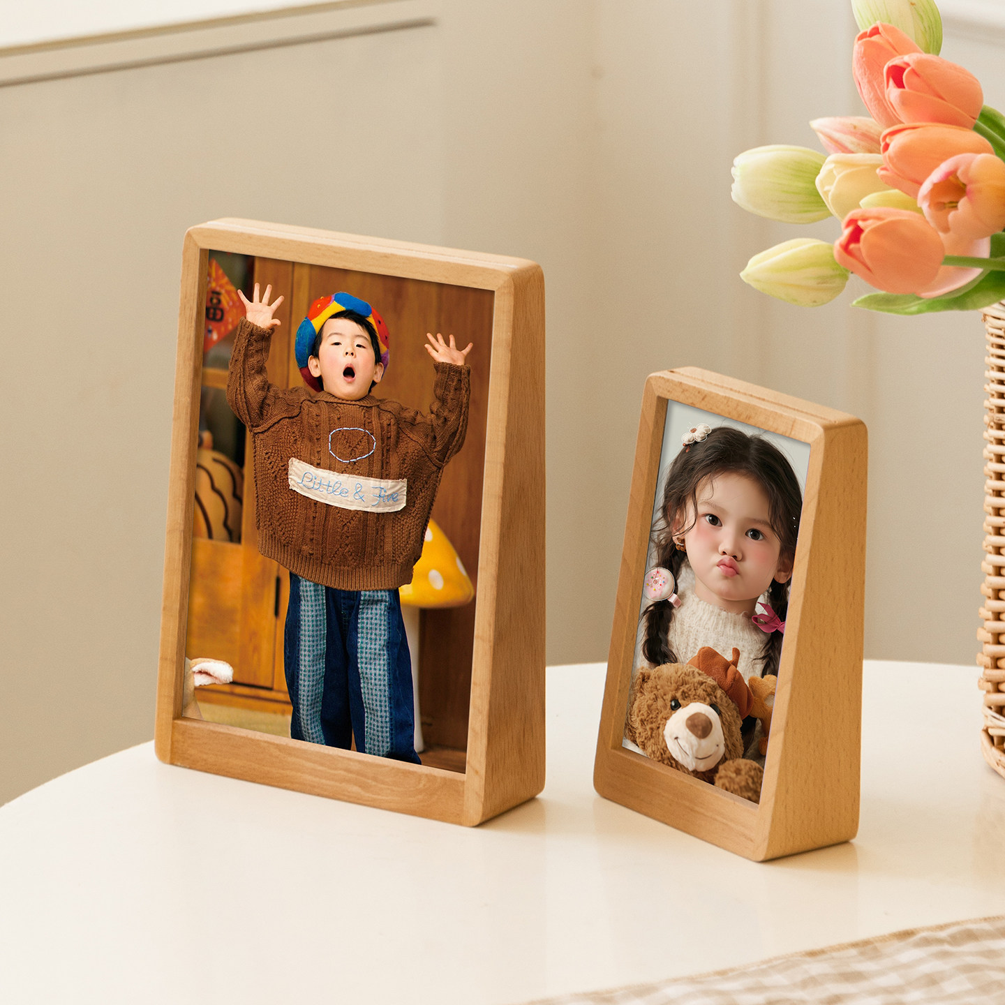 7六八寸实木相框摆台高级感刻字