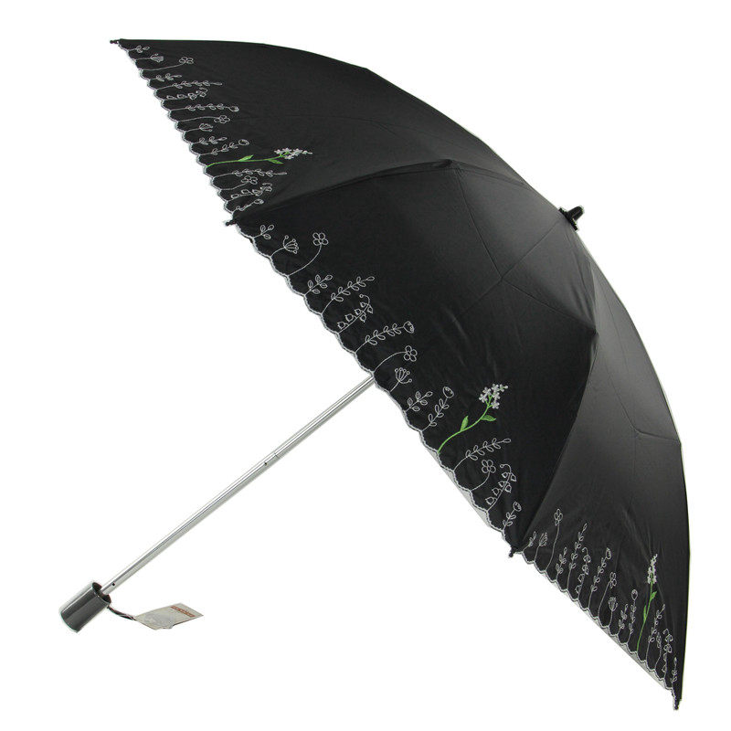 亿兰晴雨伞小清新黑胶二折防晒