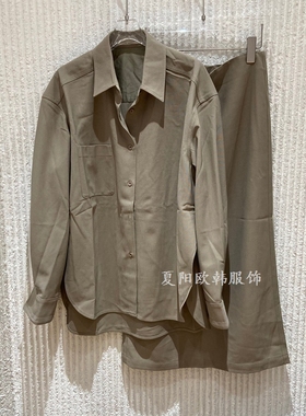 欧洲站2025秋季新款PH23净版翻领单排扣休闲长袖衬衫半身裙58997