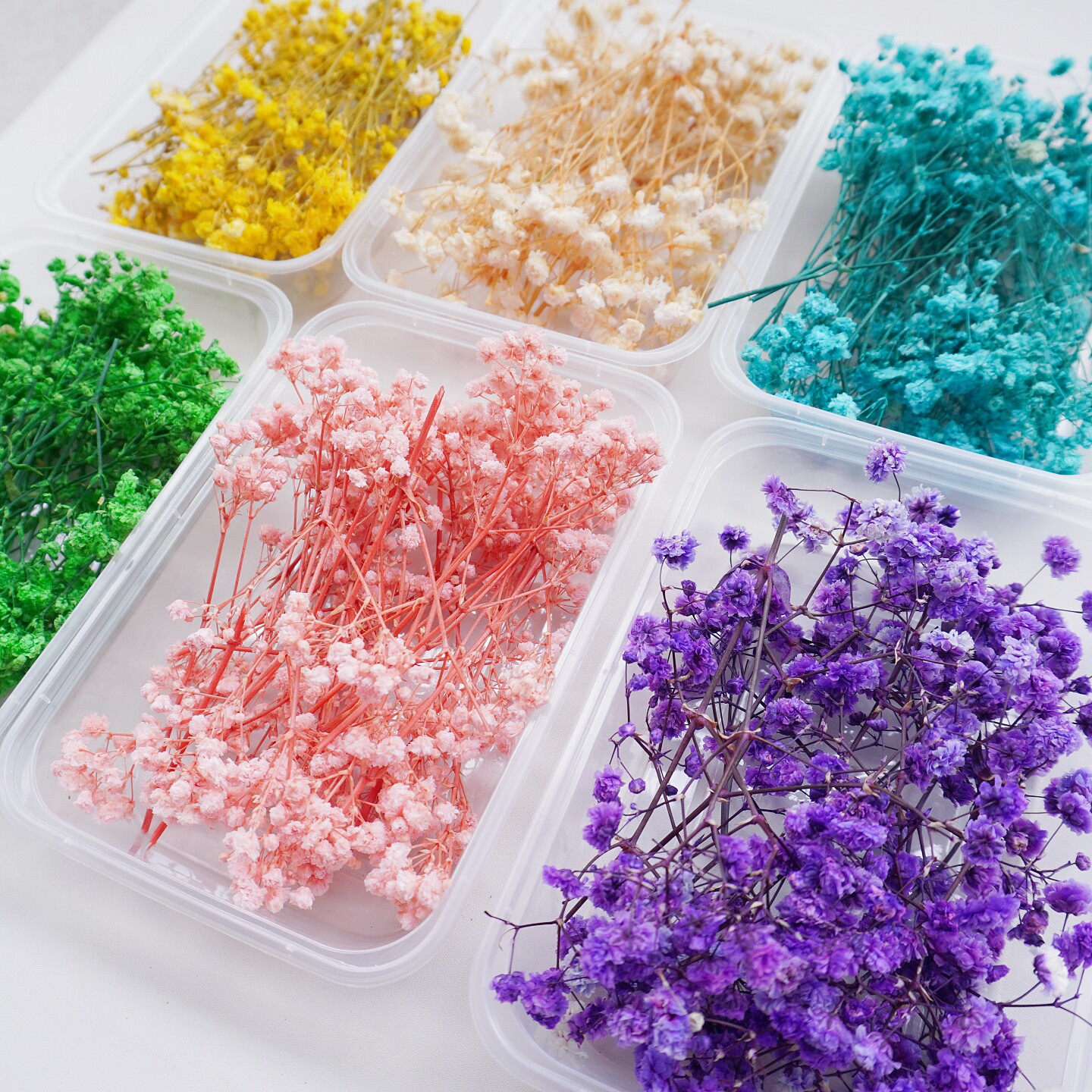 彩色满天星干花DIY材料包装饰手工制作装饰花材组合小盒装干花包