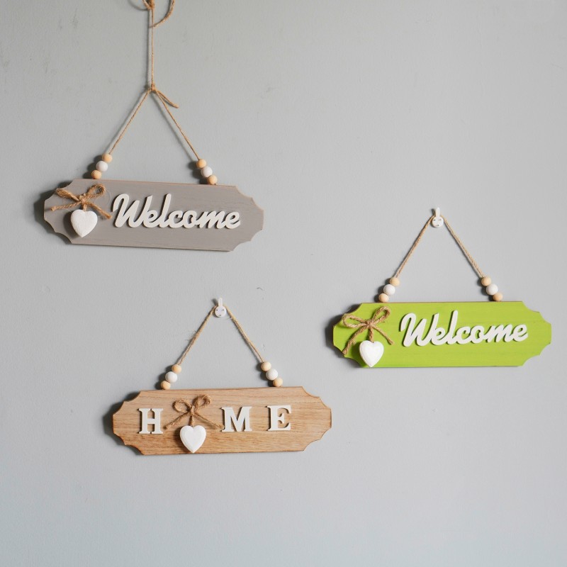 木质欢迎光临门牌装饰挂牌壁饰