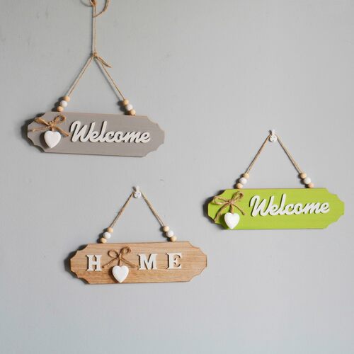 木质欢迎光临门牌装饰挂牌壁饰