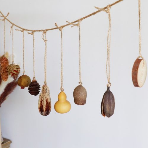 原木风格干果挂饰麻绳手工diy