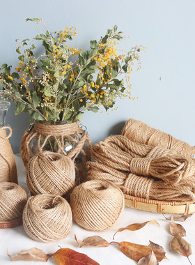 麻绳DIY手工包装绳子akka蜡绳装饰照片墙壁挂配件拍照道具编织绳