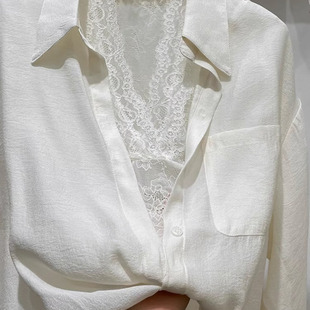 轻熟风名媛气质雷丝背心扭褶衬衫 四季 法式 新款 两件套潮 青2025春季