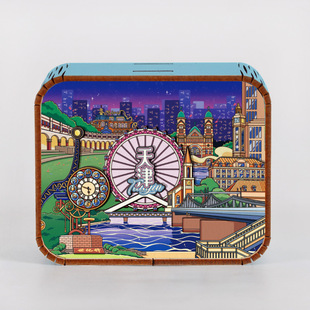 天津之眼解放桥世纪钟特色景点旅游纪念品文创手绘装饰八音盒礼物