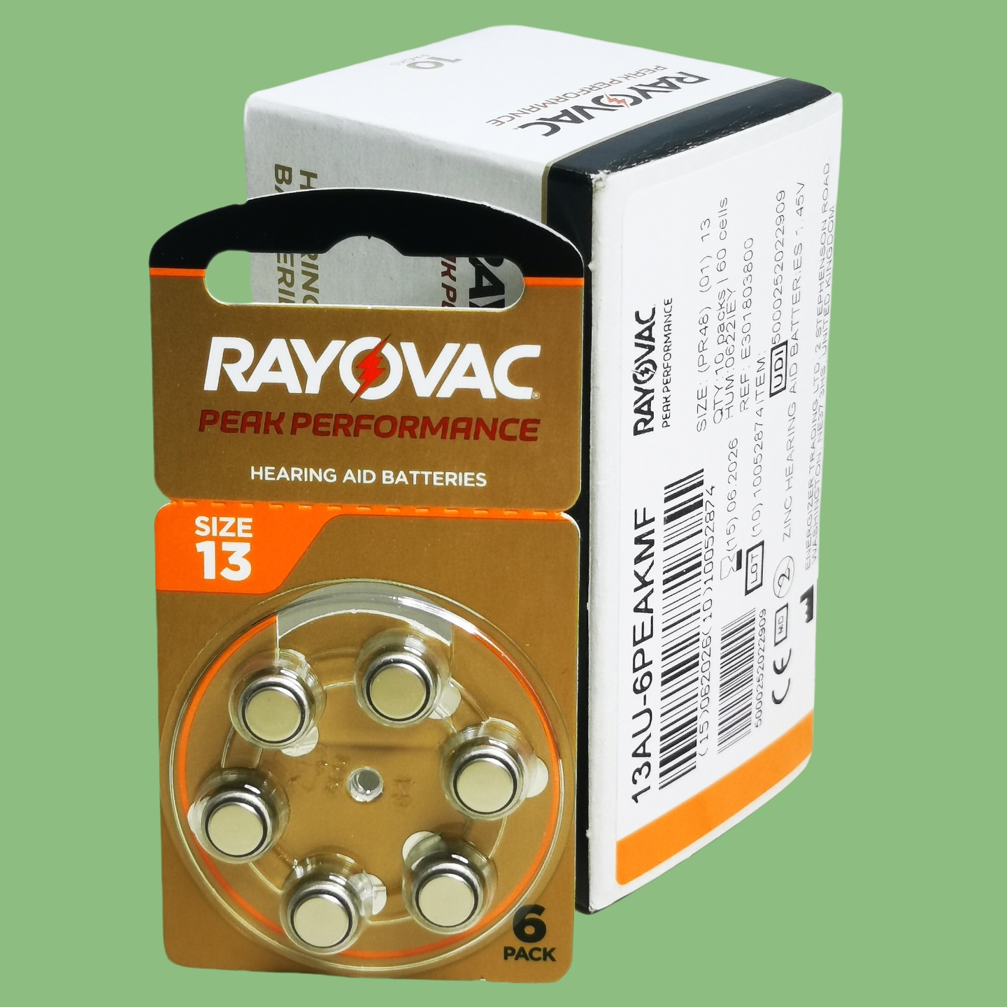 雷特威助听器电池A13英国进口